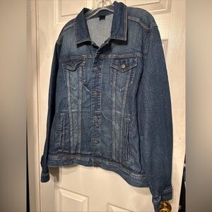 George XL Men's Classics Trucker Denim Jean Jacket Dark Blue Western Cowboy